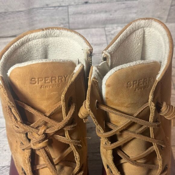 Sperry Duck Boots Dark Red and tan size 7.5 - Picture 5 of 12